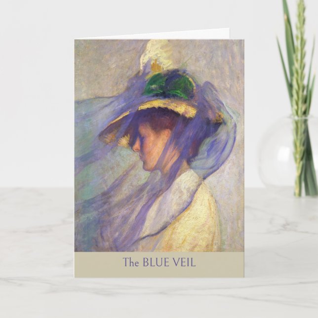 Blue Veil Edmund C Tarbell Poetic Impressionism   Card (Front)
