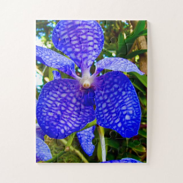 Blue Veins | Vanda Orchid for Alzheimer’s Awarenes Jigsaw Puzzle (Vertical)