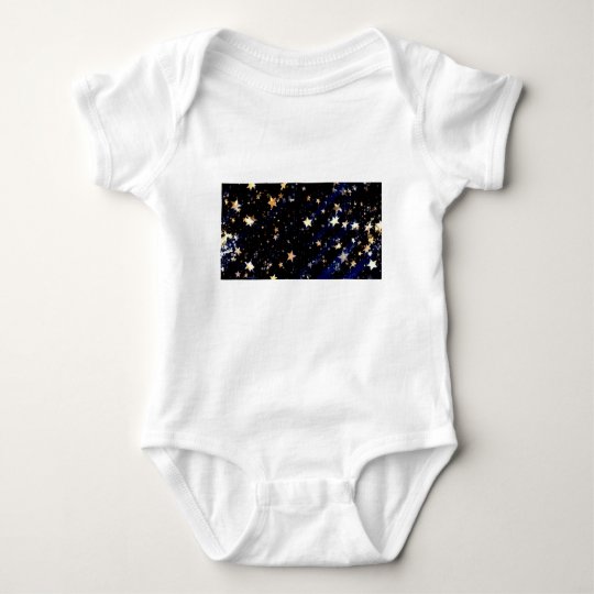 Blue Velvet Effect Stars Baby Bodysuit