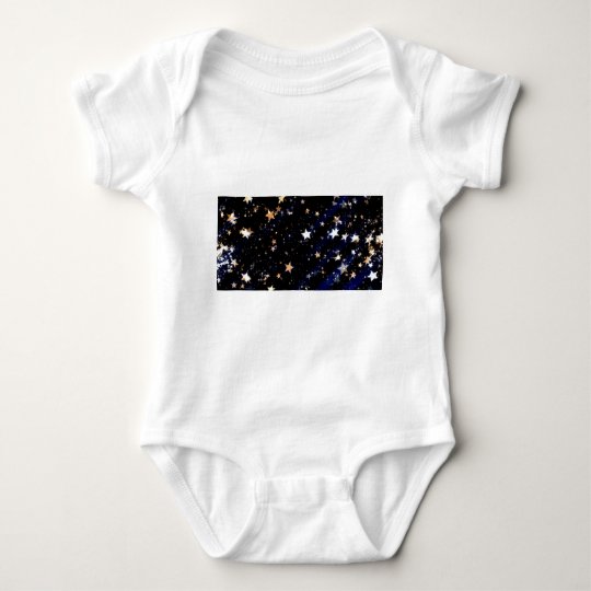 Blue Velvet Effect Stars Baby Bodysuit