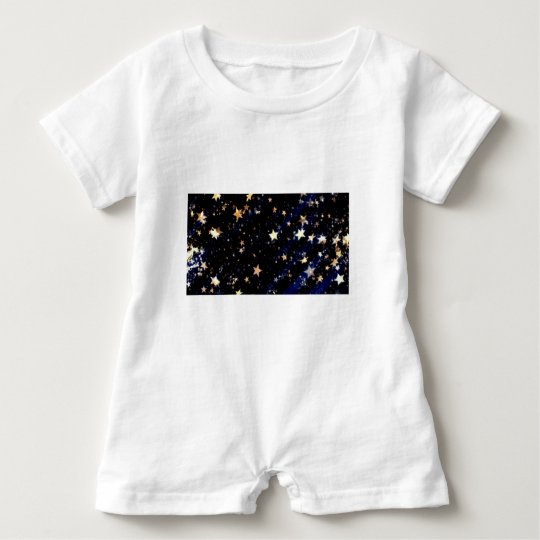 Blue Velvet Effect Stars Baby Romper