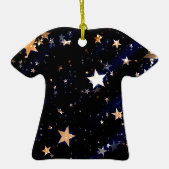 Blue Velvet Effect Stars Ceramic Ornament
