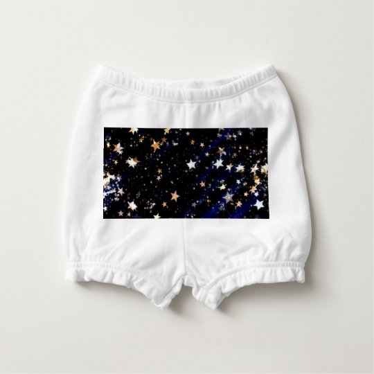Blue Velvet Effect Stars Diaper Cover