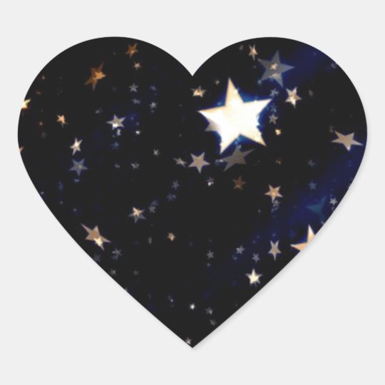 Blue Velvet Effect Stars Heart Sticker