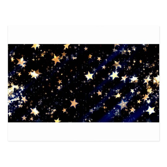 Blue Velvet Effect Stars Postcard