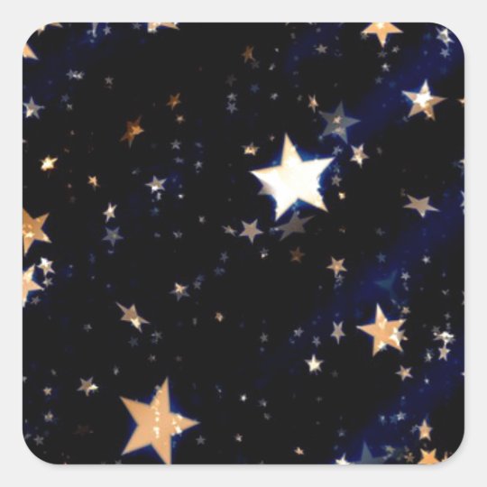 Blue Velvet Effect Stars Square Sticker
