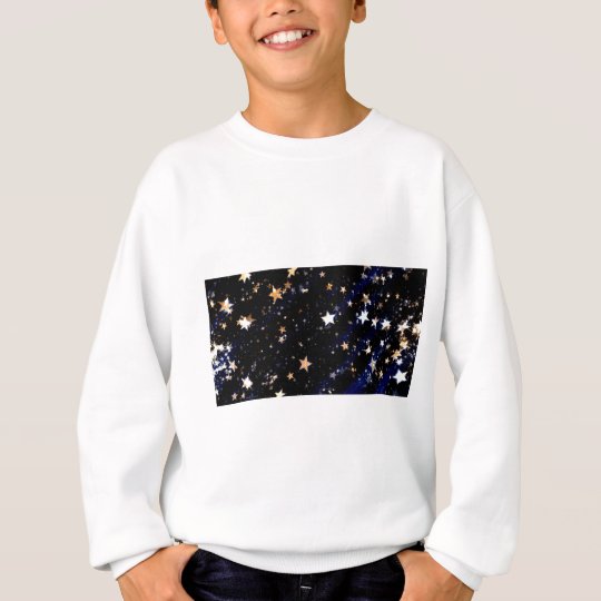 Blue Velvet Effect Stars Sweatshirt
