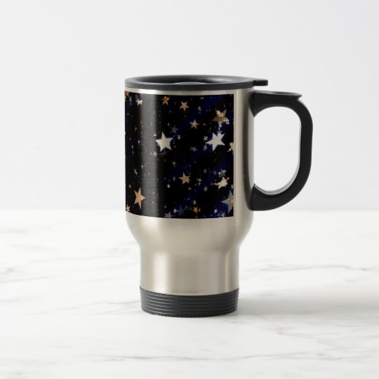 Blue Velvet Effect Stars Travel Mug