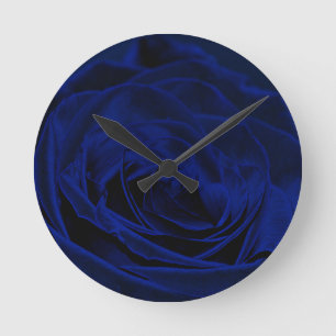 Blue Velvet rose.jpg Round Clock