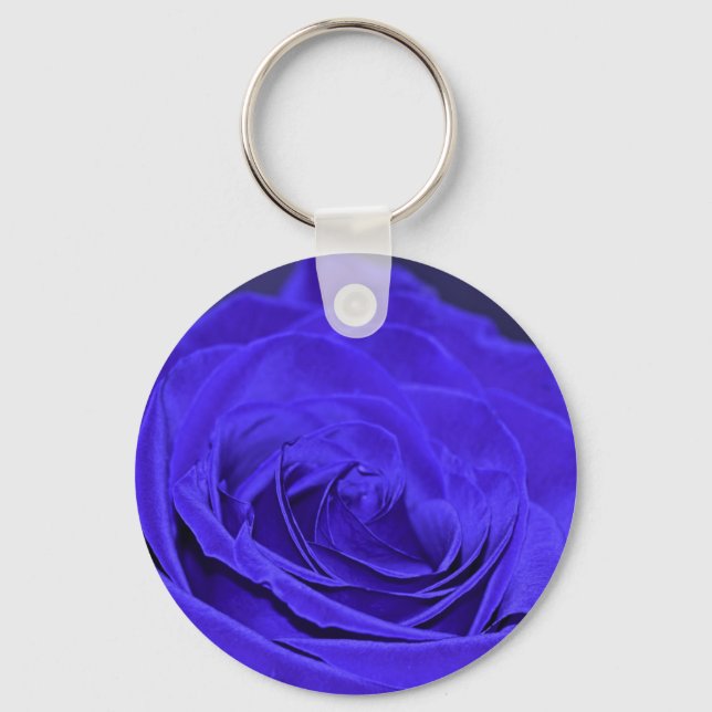Blue Velvet Rose Keychain (Front)