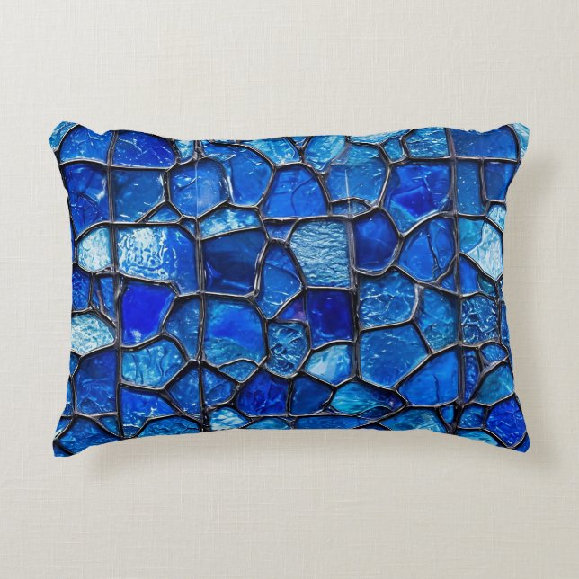 Blue Venetian glass pattern Accent Pillow (Front)