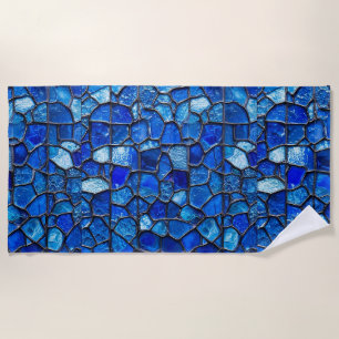 Blue Venetian glass pattern Beach Towel