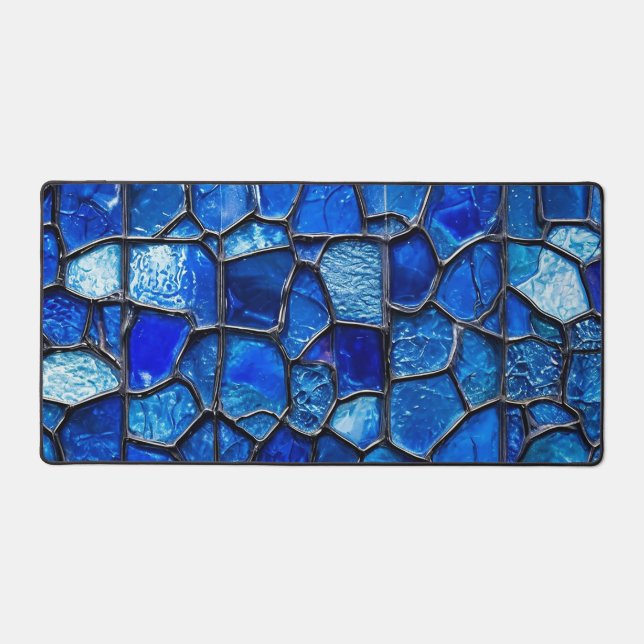 Blue Venetian glass pattern Desk Mat (Front)