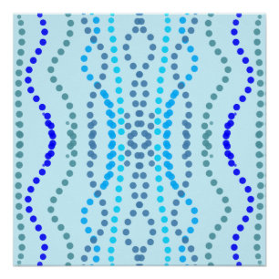 Blue vertical pointed lines poster