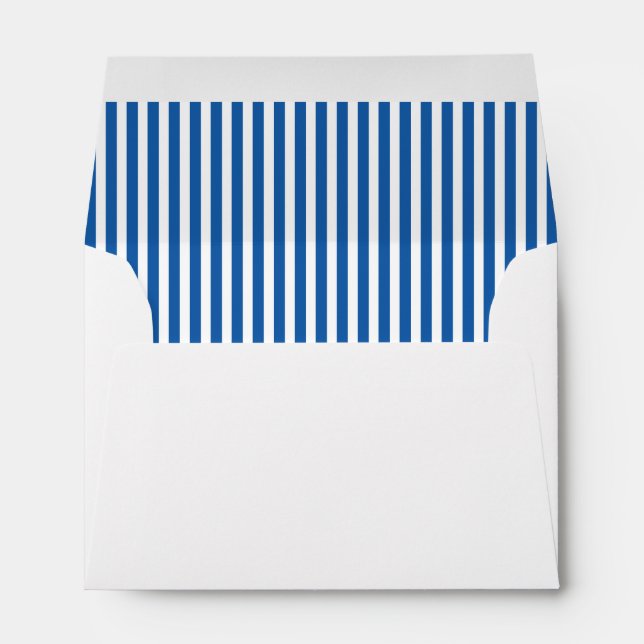 Blue Vertical Stripe Lined Envelope (Back (Bottom))