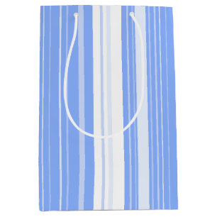 Blue Vertical Striped Pattern Medium Gift Bag