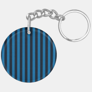 Blue Vertical Stripes Background Decor Keychain