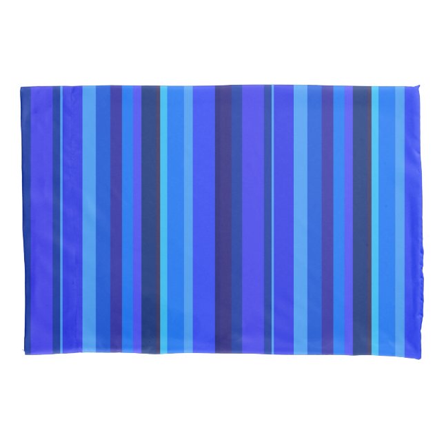 Blue vertical stripes pillowcase (Front)