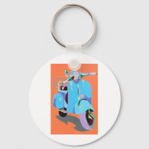 Blue Vespa Keychain