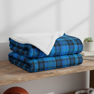 Blue Vichy Check Polar Fleece Blanket