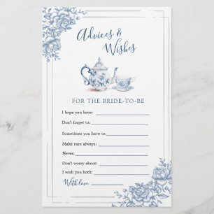 Blue Victorian Garden Bridal Tea Advice and Wishes