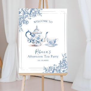 Blue Victorian Garden Bridal Tea Affiche de bienve