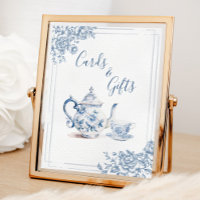 Blue Victorian Garden Bridal Tea Cards and Gifts