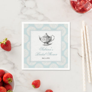 Blue Victorian High Tea Party Napkin