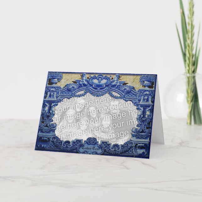 Blue Victorian Holiday Card (Front)