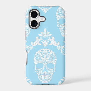 blue victorian skulls