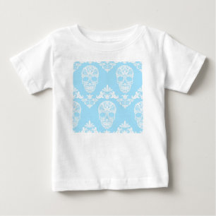blue victorian skulls baby T-Shirt