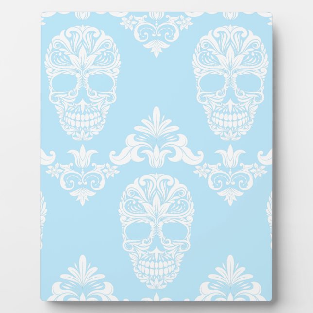 blue victorian skulls plaque (Front)