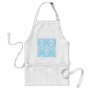 blue victorian skulls standard apron