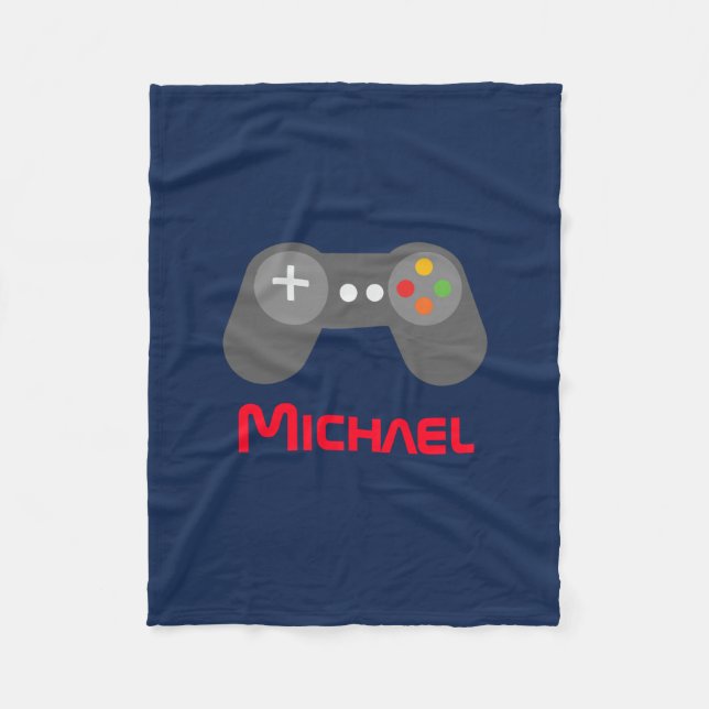 Blue Video Game Controller Fleece Blanket (Front)
