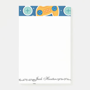 Blue Video Game Themed Name Personalized  Post-it Notes
