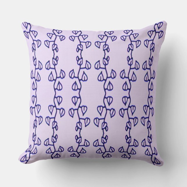 Blue Vine Throw Pillow (Front)