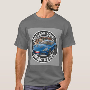 Blue Vintage Car T-Shirt