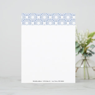 Blue Vintage Circle Pattern Personalize Paper