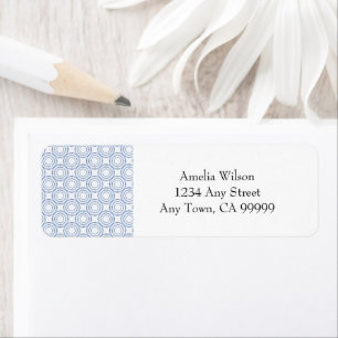 Blue Vintage Circle Pattern Return Address Label