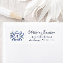 Blue Vintage Crest Monogram Wedding