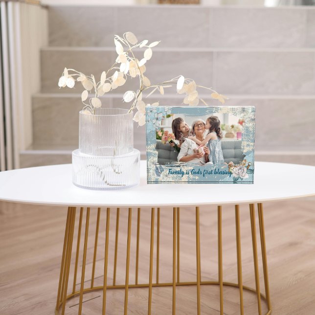 Blue Vintage Design with Quote Custom Photo Block (Creator Uploaded)