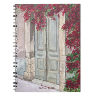 Blue Vintage Door Watercolor Notebook