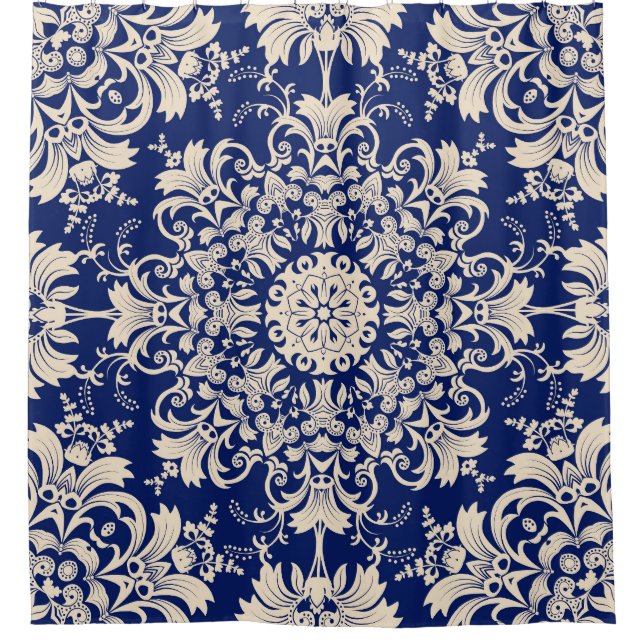 Blue Vintage: Elegant Seamless Pattern. (Front)