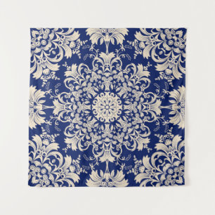 Blue Vintage: Elegant Seamless Pattern. Tapestry