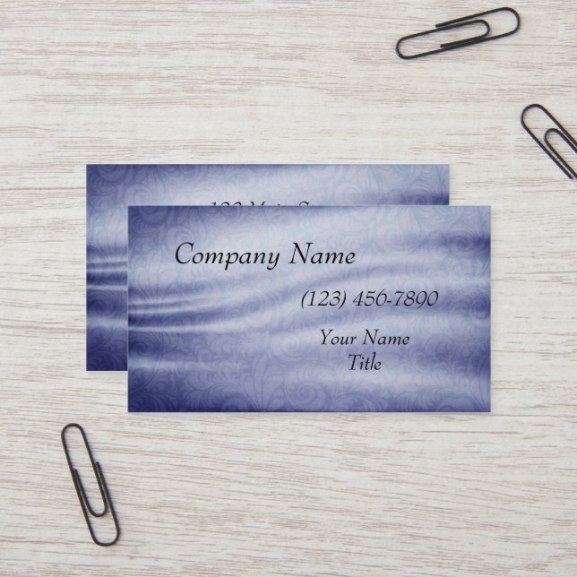 Blue Vintage Fabric Texture Business Card (Front/Back In Situ)