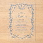 Blue Vintage Floral Boy Baptism Christening