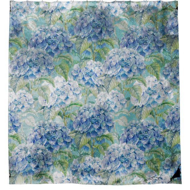 Blue Vintage floral Hydrangea Flower pattern (Front)