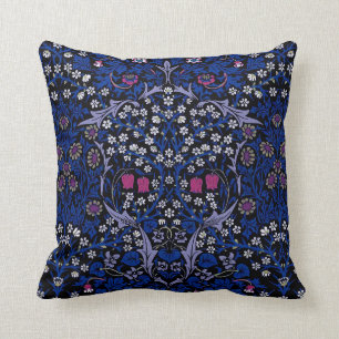 Blue Vintage Floral Pattern, William Morris Throw Pillow