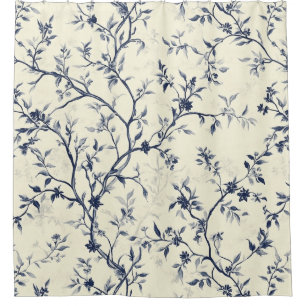 Blue Vintage Floral Toile Pattern (1)