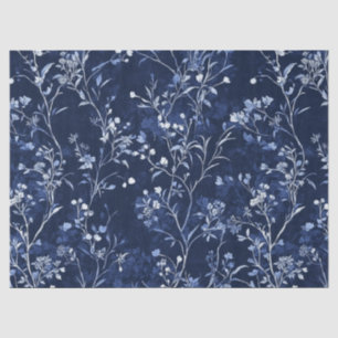 Blue Vintage Floral Toile Pattern (10) Tissue Paper